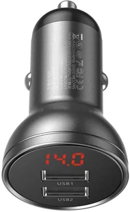Baseus ładowarka samochodowa 2x USB 4,8A 24W z LCD szary (CCBX-0G) - Ładowarki do telefonów - miniaturka - grafika 18