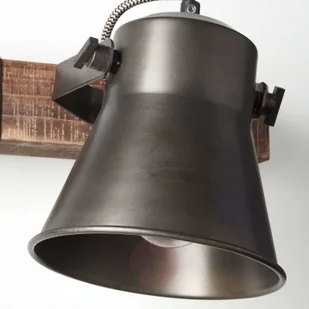 Brilliant Reflektor ścienny Plow, czarny/ciemne drewno - Lampy ścienne - miniaturka - grafika 3