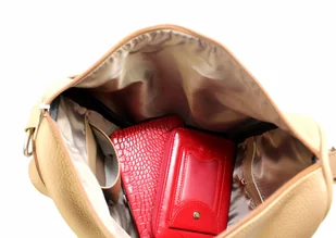 ELKOR (PL) Plecak Skórzany ELKOR (PL) Jowita De Luxe Skóra Naturalna Licowa CAPPUCINO - Torebki damskie - miniaturka - grafika 2