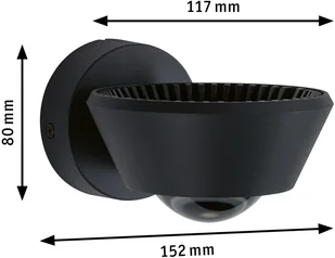 Paulmann Sabik kinkiet LED up/down czarny - Lampy ścienne - miniaturka - grafika 4