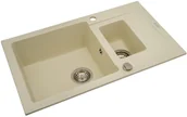 Zlewozmywaki - Pyramis SPARTA PLUS 78x48 1 1/2B 1D wanilia 070076401 - miniaturka - grafika 1