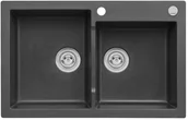 Zlewozmywaki - AXIS GROUP Zlew Mojito 140 2-komorowy czarny - miniaturka - grafika 1