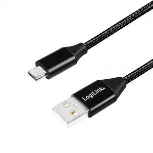 LogiLink Kabel USB 2.0 CU0143 USB A micro USB B M/M czarny 0,3m CU0143 - Huby USB - miniaturka - grafika 2