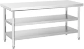 Stoły gastronomiczne - Royal Catering Stół roboczy 60 x 180 cm 600 kg 3 poziomy RCWT-180X60-3L-E - miniaturka - grafika 1