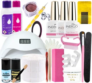 Polish Gel Indigo Milky Pink hybrydowy mleczny róż - Lakiery hybrydowe - miniaturka - grafika 4