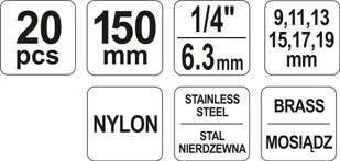 Yato ZESTAW SZCZOTEK DO GNIAZD ŚWIEC 20CZ. YT-08195 YATO YT-08195 - Narzędzia warsztatowe - miniaturka - grafika 4