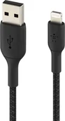 Kable komputerowe i do monitorów - Belkin Kabel USB Braided USB Lightning 1m czarny CAA002bt1MBK - miniaturka - grafika 1