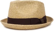 Czapki damskie - Brixton kapelusz CASTOR FEDORA Tan Stripe - miniaturka - grafika 1