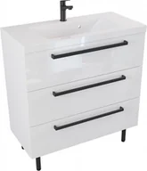 Szafki łazienkowe - Furni Szafka Umywalkowa Stojąca w stylu Loft ATHOS 80 cm - Uchwyt Czarny Mat ATH UM ST 80 UC - miniaturka - grafika 1