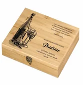 Zestawy do wina - Murrano Elektryczny korkociąg zestaw do wina w skrzynce z nadrukiem dla żony - miniaturka - grafika 1