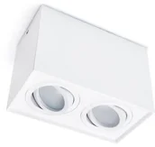 Oprawy, klosze i abażury - Superled OPRAWA HALOGENOWA LED Z SERII: BUSTO X2 NATYNKOWA KWADRAT RUCHOMA - BIAŁY OS-6328 - miniaturka - grafika 1