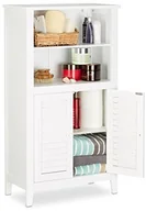 Szafki łazienkowe - Relaxdays Łazienka szafka biała lamell  telefonu, szafka, szafka łazienkowa z bambusa, HBT: 92 x 50 x 25,5 cm 10020919 - miniaturka - grafika 1