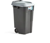 Kosze na śmieci - AJ Produkty Kosz do segregacji LEWIS z pokrywą, 120L, szary - miniaturka - grafika 1