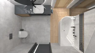 Corsan Wanna narożna Intero prawa 160 cm z szeroką krawędzią i wykończeniem czarnym 648752 - Wanny - miniaturka - grafika 7