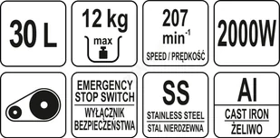 Yato MIKSER SPIRALNY 30L Z 2 NAPĘDAMI - YG-03063 YG-03063 - Inne urządzenia gastronomiczne - miniaturka - grafika 6