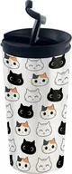 Kubki termiczne - I-Drink I-Drink termos Cats kubek dwuścienny 350 ml stal nierdzewna biały/czarny twm_937741 - miniaturka - grafika 1