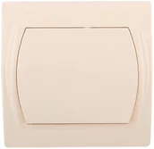 Wyłączniki światła i elektryczne - Karlik Łącznik Logo pojedynczy beżowy - miniaturka - grafika 1