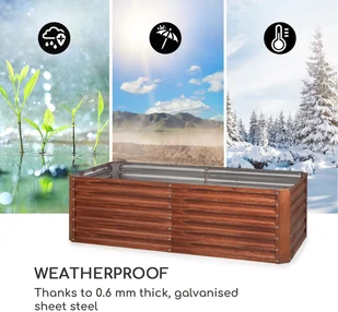 Blumfeldt Blumfeldt Rust Grow, ogrodowa grządka podwyższona, ocynkowana blacha stalowa, rdzawe wykończenie GDMB4-Rust200*100*60 - Skrzynie ogrodowe - miniaturka - grafika 6
