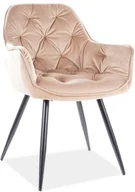 Krzesła - Signal KRZESŁO CHERRY VELVET CZARNY STELAŻ/BEŻ 28 CHERRYVCBE - miniaturka - grafika 1