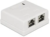 Wtyczki i adaptery - Delock Gniazdo natynkowe 2x RJ45 Kat.6 białe ekranowane 86269 - miniaturka - grafika 1