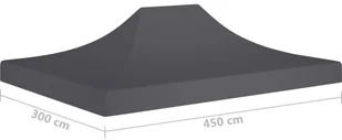 vidaXL Dach do namiotu imprezowego, 4,5 x 3 m, antracytowy, 270 g/m - Pawilony ogrodowe - miniaturka - grafika 6