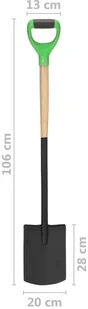 vidaXL Lumarko Szpadel ogrodowy, uchwyt w kształcie litery D, stal i drewno 146144 - Pozostałe narzędzia ogrodowe - miniaturka - grafika 7