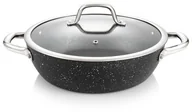 Patelnie - Tescoma Patelnia głęboka PRESIDENT Stone z pokrywką 26 cm - miniaturka - grafika 1