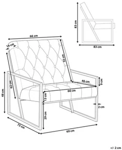 Beliani Fotel welurowy niebieski HARSTAD - Fotele - miniaturka - grafika 7