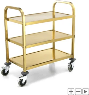 Royal Catering Wózek kelnerski - 3 półki - royal_catering - do 240 kg - półki: 69 x 40 cm 10012422 RCSW 2.1G - Wózki na żywność - miniaturka - grafika 6