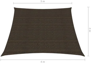 VidaXL Żagiel przeciwsłoneczny, 160 g/m, brązowy, 3/4x2 m, HDPE 311818 VidaXL - Parasole ogrodowe - miniaturka - grafika 6