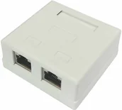 Złącza, przejściówki, adaptery - brak danych Puszka natynkowa kat 6 2x RJ-45 ST - miniaturka - grafika 1