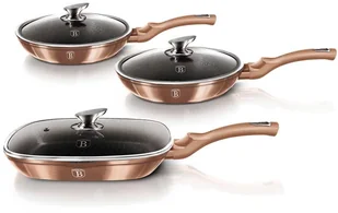 Berlinger Haus Zestaw 3 patelni granitowych rose gold line bh-6195 BH-6195 Kinghoff - Patelnie - miniaturka - grafika 3