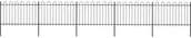 Ogrodzenia - Vidaxl z zaokrąglonymi końcami, stalowe, 8,5x1,2 m, czarne - miniaturka - grafika 1