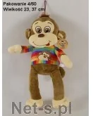 Maskotki i pluszaki - Deef Małpka w Pasiastej Koszulce Średnia 03252 - miniaturka - grafika 1