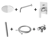 Zestawy prysznicowe - Kohlman Experience Zestaw prysznicowy podtynkowy z deszczownicą okrągłą 25 cm i słuchawką chrom QW210ER25 - miniaturka - grafika 1