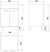 Szafki łazienkowe - Cersanit Alpina/Iryda Zestaw Szafka podumywalkowa stojąca z umywalką meblową 50,5x47,5 cm biała S802-001-DS Kraków (S802001DSM) - miniaturka - grafika 1