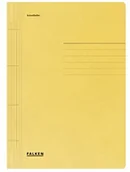Teczki i skoroszyty - FALKEN Skoroszyt kartonowy Falken 100 szt. A4 żółty z metalową listwą zaciskową do zapełniania od góry lub od dołu. Wyprodukowano w Niemczech. Certyfikat Błękitny Anioł 80000425 - miniaturka - grafika 1