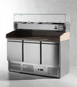 Piece, kotły  i płyty grzejne gastronomiczne - Hendi Stół chłodniczy z blatem granitowym do pizzy 3-drzwiowy z agregatem dolnym - miniaturka - grafika 1
