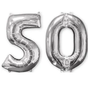 AMSCAN Balony foliowe srebrne - 50, 2 sztuki 3581901 - Kinder party - miniaturka - grafika 2
