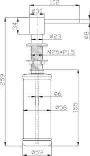 Alveus Dozownik PLUM PVD miedź 1231215) 1231215 - Mydelniczki i dozowniki mydła - miniaturka - grafika 3