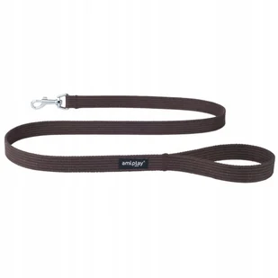 Ami Play Smycz Bawełna Cotton S 140 x 1,5cm Brązowy - Smycze dla psów - miniaturka - grafika 2