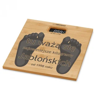 Murrano Waga bambusowa łazienkowa z nadrukiem dla pary na ślub rocznicę WAG2-026 - Wagi łazienkowe - miniaturka - grafika 2