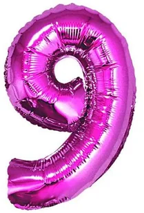 GODAN Balon foliowy cyfra "9" różowa 85cm - Balony i akcesoria - miniaturka - grafika 2