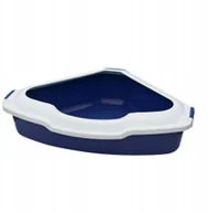 Kuwety dla kotów - Kuweta narożna Happet niebieska - miniaturka - grafika 1