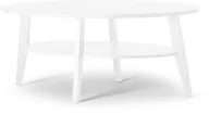 Ławy i stoliki kawowe - AJ Owalny stolik z praktyczną półką dolną. Biały 350063 - miniaturka - grafika 1