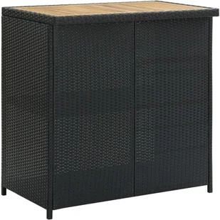 vidaXL 3-częściowy zestaw mebli barowych, polirattan, czarny 313473 - Stoły z krzesłami - miniaturka - grafika 5