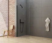Ścianki i drzwi prysznicowe - New Trendy Ścianka prysznicowa 80 cm K-0768 New Soleo Black K-0768 - miniaturka - grafika 1