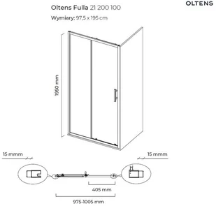 Oltens Fulla 100x80 cm prostokątna 20202100 OLT-20202100-0 - Kabiny prysznicowe - miniaturka - grafika 4