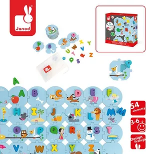 Janod Puzzle Uczę się alfabetu wersja angielska, - Klocki - miniaturka - grafika 3
