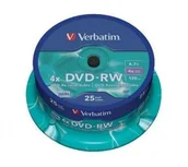Nośniki danych - Verbatim DVD-RW 4,7GB x4 25szt Cake V_43639 - miniaturka - grafika 1